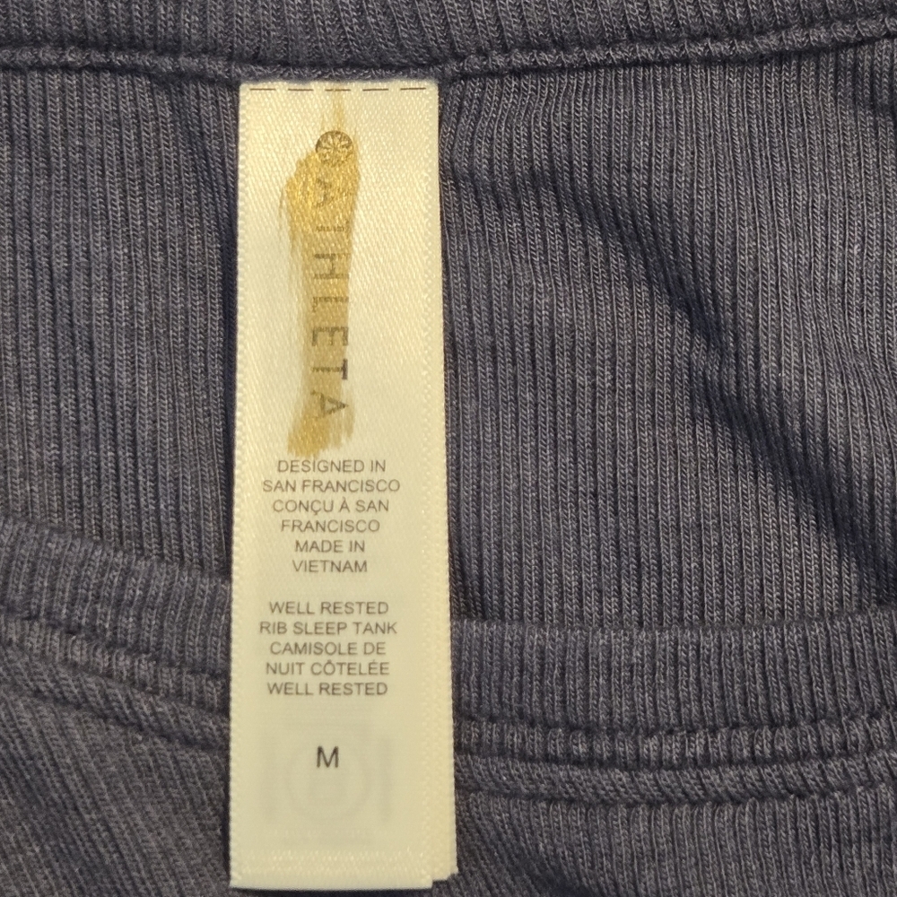 Athleta Womens Blue Ribbed Modal Well Rested Sleep Tank Top Medium - Picture 10 of 10